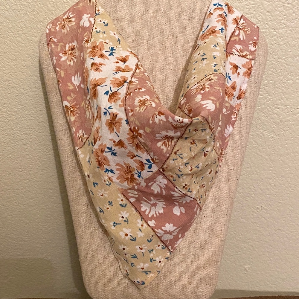Tilly's Floral Patchwork Scarf in Brown and Cream